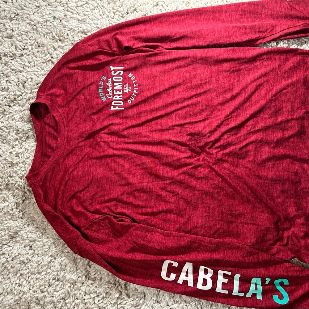 [M] Cabela's Red Long Sleeve Shirt